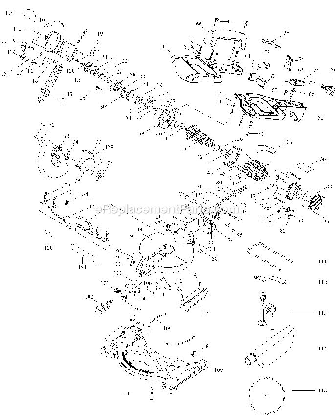 Black and Decker BT1400-BR (Type 3) 10 Miter Saw Power Tool Page A Diagram